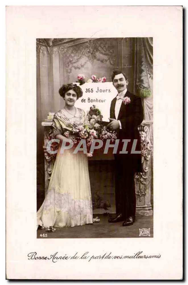 Couple célébrant 365 jours de bonheur — éditeur ASTRA n°465 - Recto