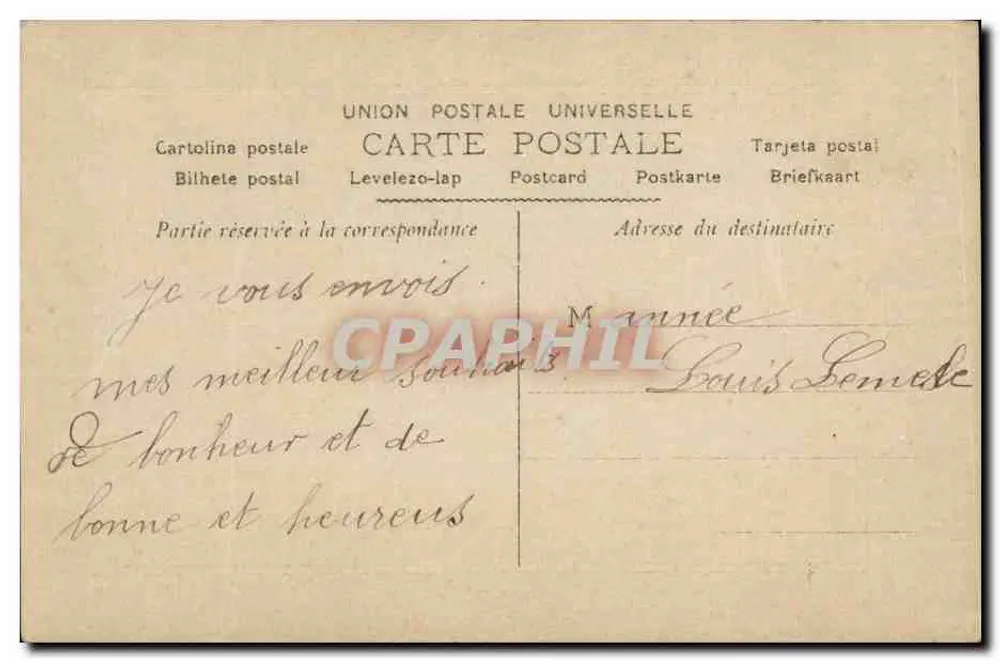 Couple célébrant 365 jours de bonheur — éditeur ASTRA n°465 - Verso