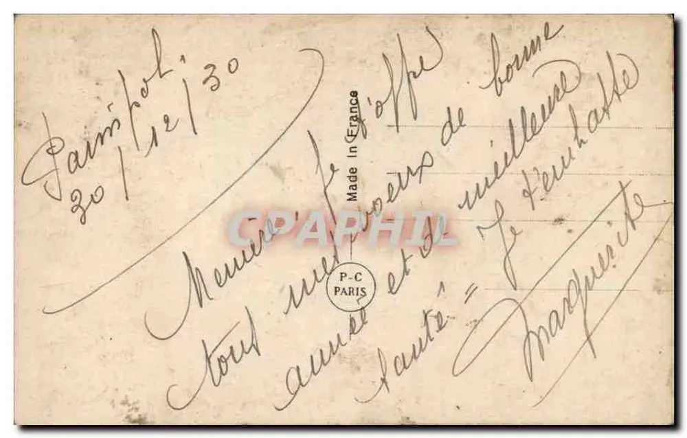 Junge Frau in Rüschenkleid — P-C Paris Nr. 1727 - Rückseite
