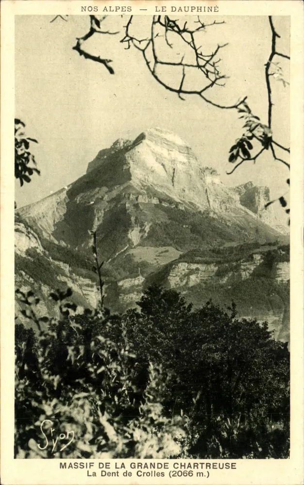 La Dent de Crolles — Massif de la Grande Chartreuse — Edição R. Girard, Grenoble - Frente
