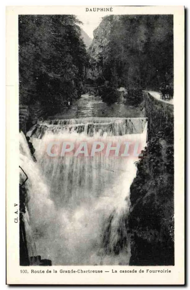 Dauphiné — Cascade de Fourvoirie — Route de la Grande-Chartreuse — Éditeur CL.A.V. n°100 - Recto
