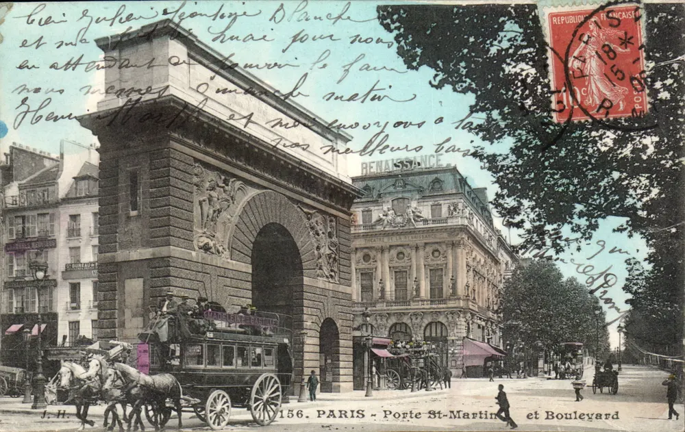 Paris - Porte Saint-Martin and Boulevards — J.H. — n°156 - Front