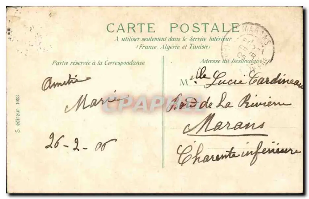 Paris — Boulevard e Porta Saint-Denis — editor S. editor, n° 1023 - Verso