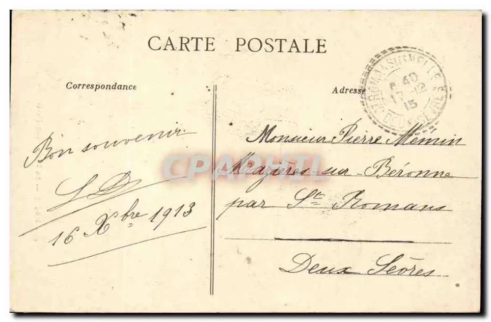Paris — A Porta Saint-Denis — editor desconhecido, n° 44 - Verso