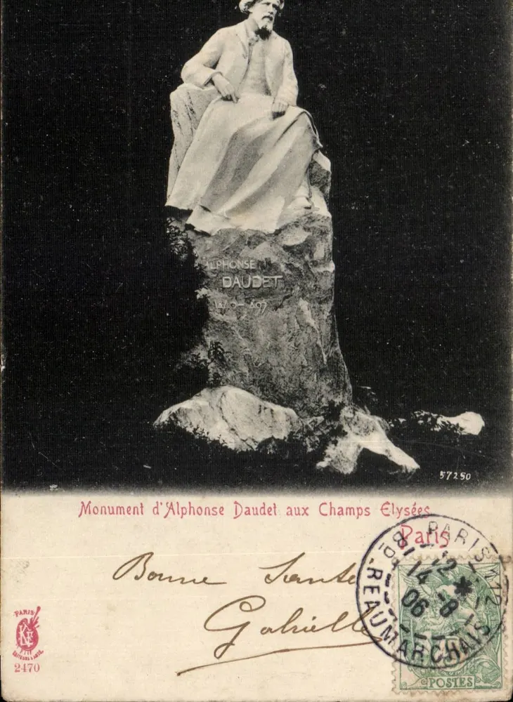 Monument de Alphonse Daudet nos Campos Elísios — Paris — editor Paris, 2470 - Frente