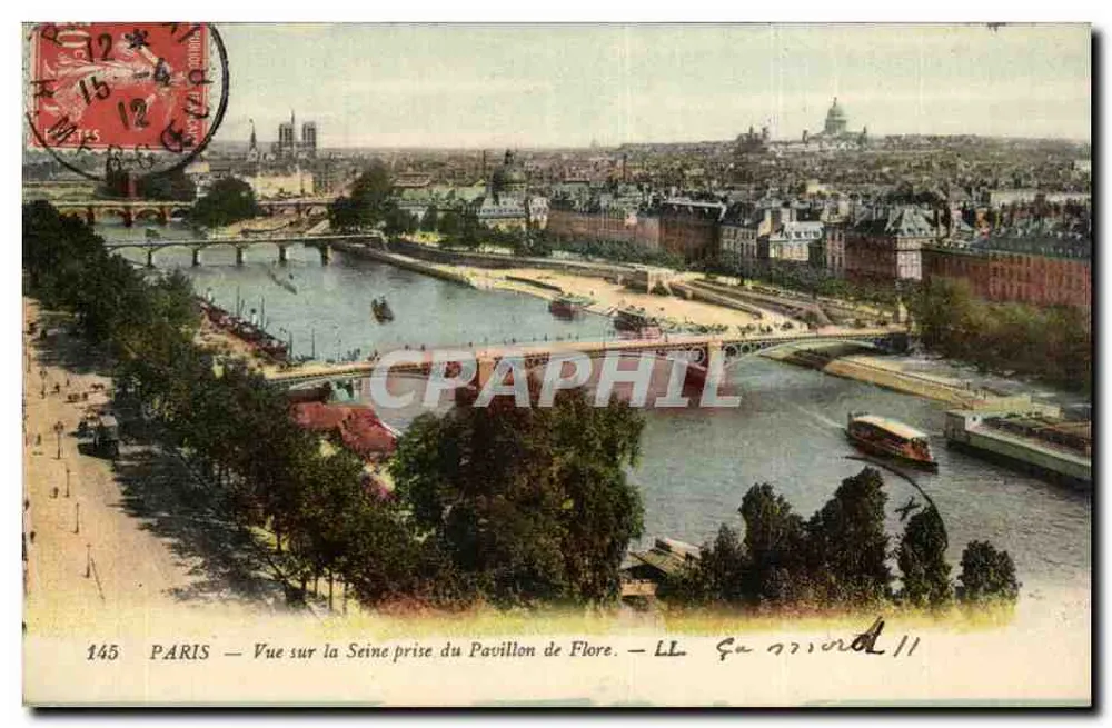 Paris — Aussicht auf die Seine vom Pavillon de Flore — LL Saunier 11 - Vorderseite