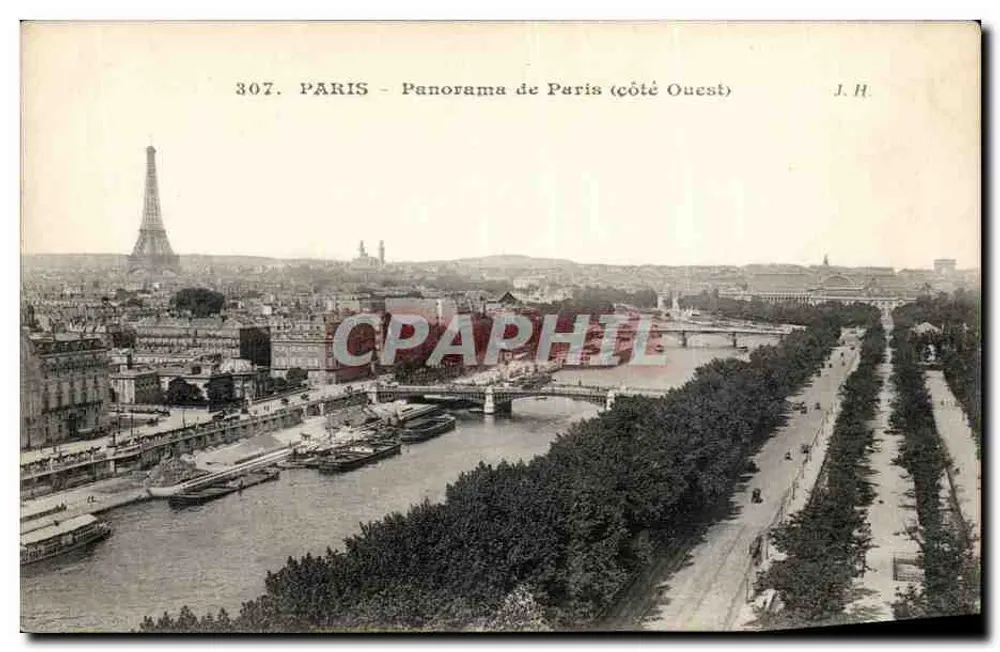 Paris - Panorama de Paris (lado Oeste) — J.H. — n° 307 - Frente