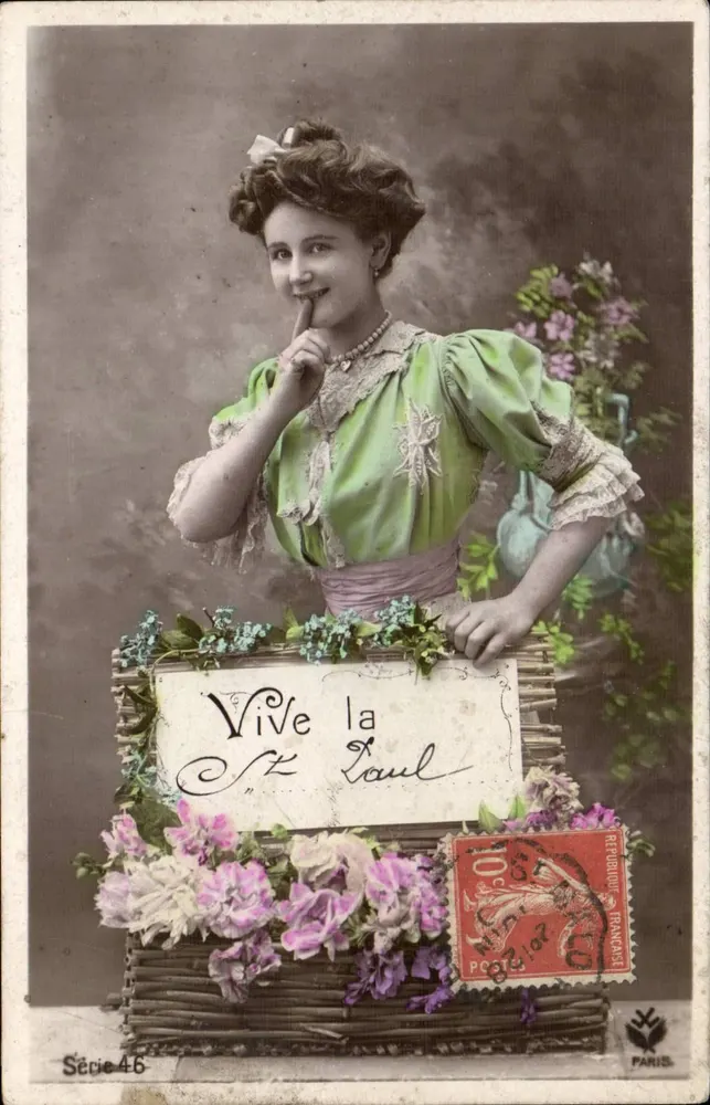 Frau in grünem Kleid — 'Vive la Sainte Paul' — Paris, Serie 46 - Vorderseite