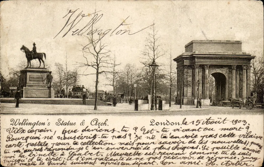 Statue von Wellington & Arch — London — Verlag nicht sichtbar - Vorderseite