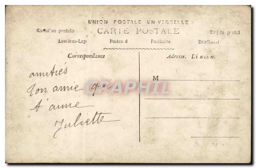 Verlobte Paare — Ringpräsentationsszene — Verlag Paris, Nr. 707 - Rückseite