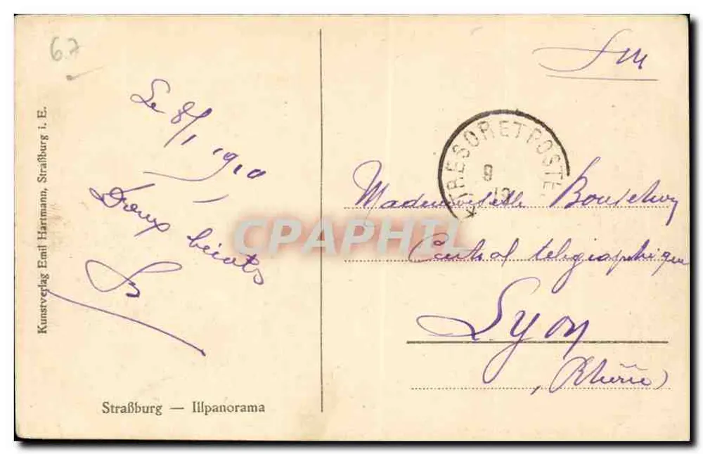 Strasbourg — Illpanorama — Kunstryvelag Emil Hartmann - Verso