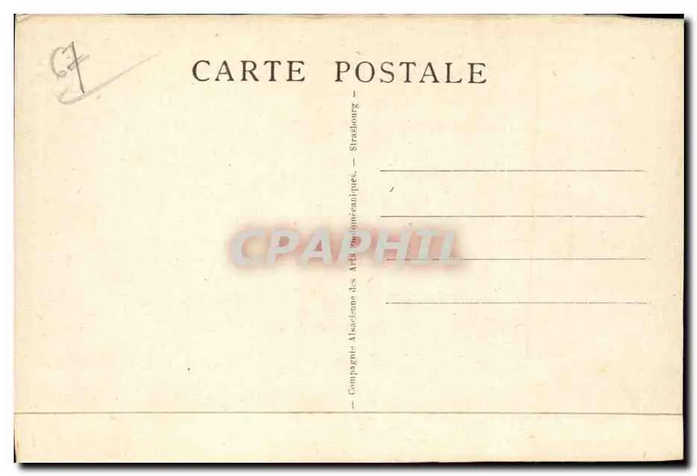 Strasbourg - A Praça do Corvo — editor Compagnie Alsacienne des Arts Décoratifs, n° 167 - Verso