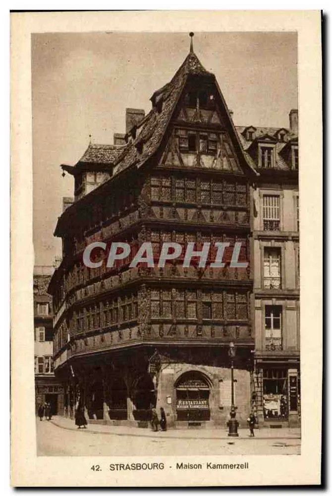 Estrasburgo - Casa Kammerzell — editora Compagnie Alsacienne des Arts Photographiques, n°42 - Frente
