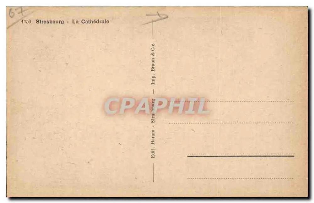 Strasbourg — A Catedral — Imp. Hamm, Strasbourg - Verso
