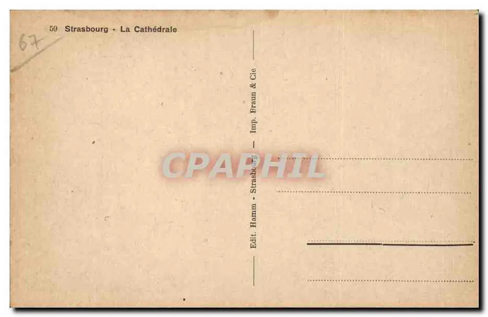 Estrasburgo - A Catedral — Imp. Braun & Cie - Verso