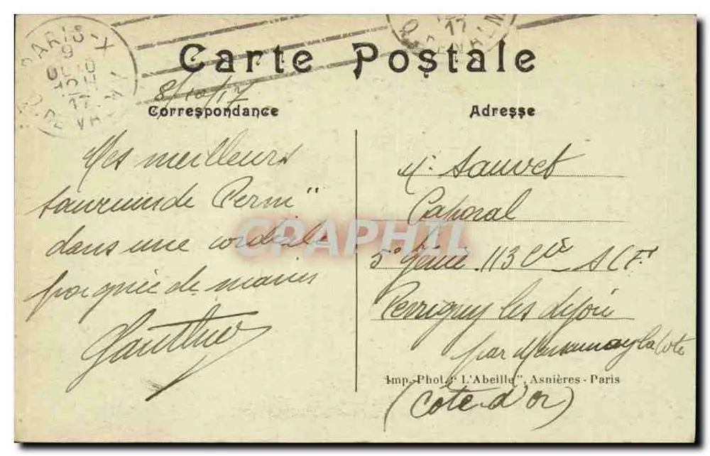 Paris — Die Conciergerie und der Pont au Change — Imp. Phot. L'Abeille, Asnières - Rückseite
