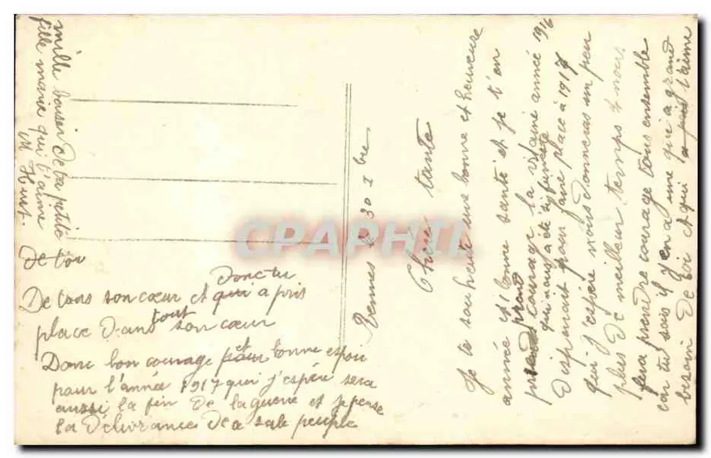 Cavilha e rosa — Boa Ano — DIX 517a - Verso