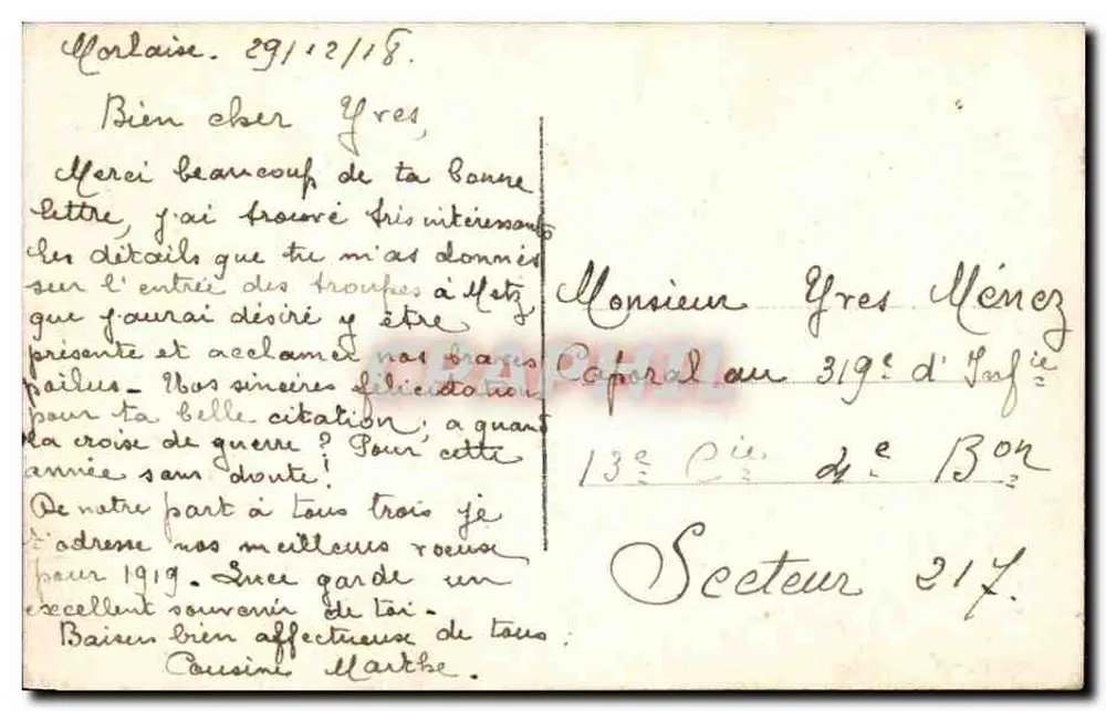 Frau in Pelz mit Blumenstrauß — Frohe Weihnachten — Dix Paris 2160 - Rückseite