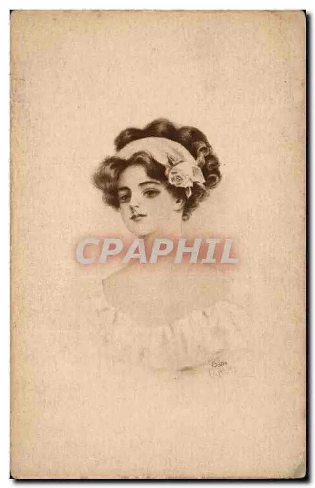 Junge Frau mit Rose — Portrait — unbekannter Verlag - Vorderseite