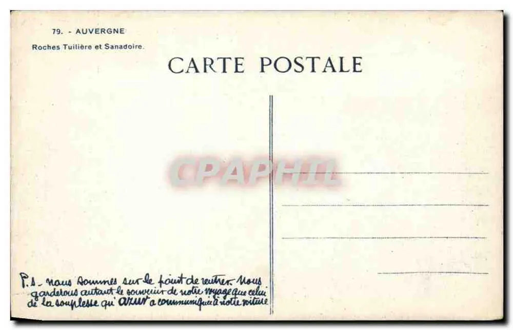 Roches Tuilière und Sanadoire — Auvergne — Cl. Branger - Rückseite