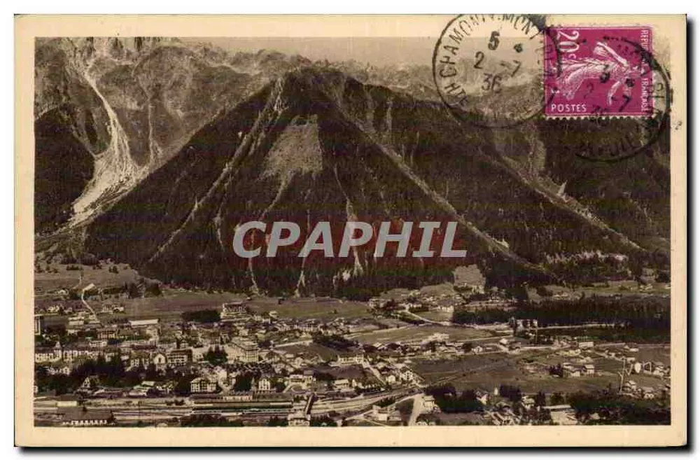 Chamonix-Mont-Blanc — vue du Brévent et de la Cascade de Blaitière — Les Éditions d'Art 'TON' Paris - Recto