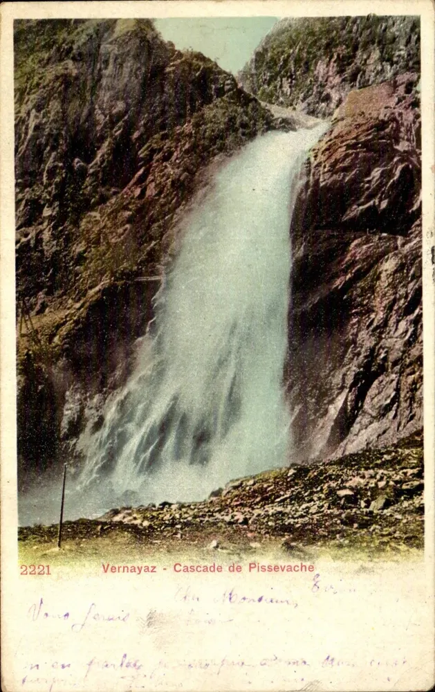 Vernayaz - Cachoeira de Pissevache — editor anônimo, n° 2221 - Frente