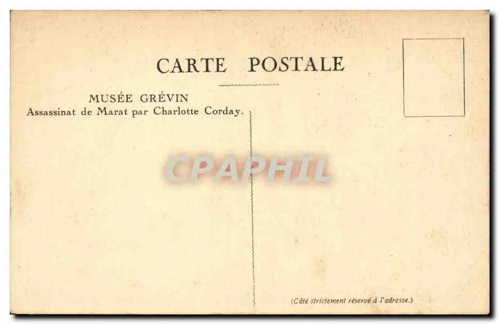 Ermordung von Marat durch Charlotte Corday — Musée Grévin - Rückseite