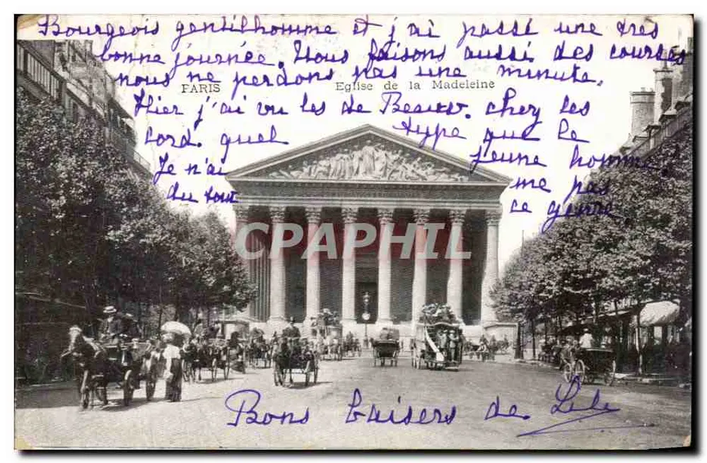 Igreja da Madeleine — Paris — editor desconhecido, número de série não visível - Frente