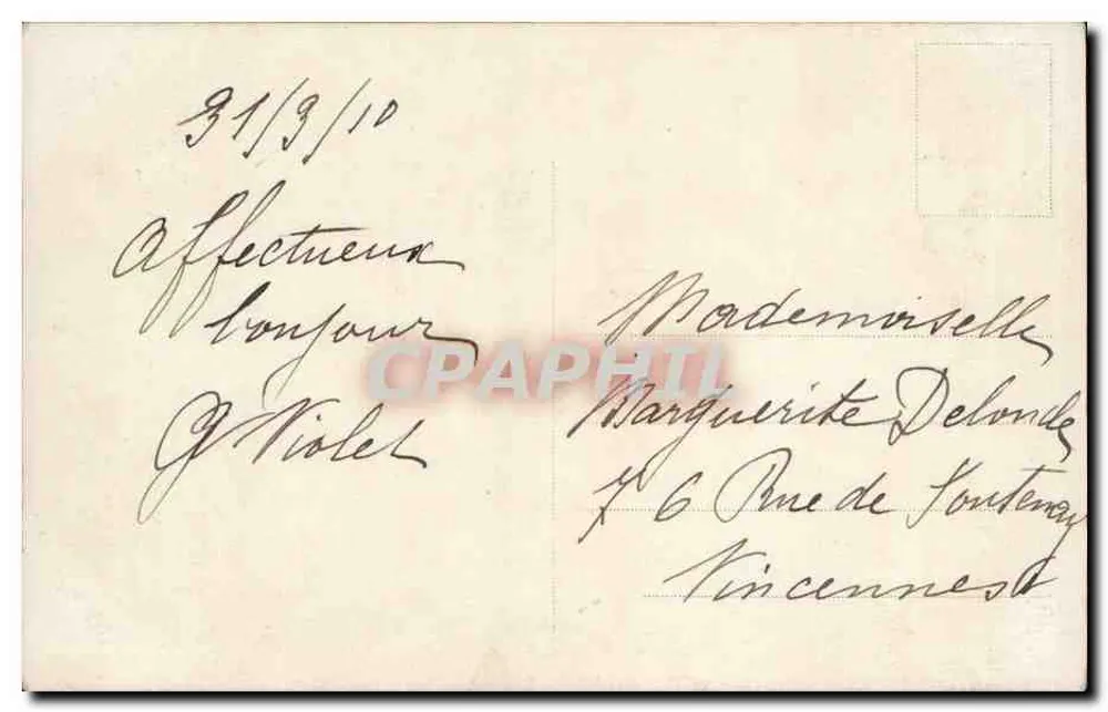 Menina pescando — com balde de peixes — editor A.N. Paris, n° 1033 - Verso