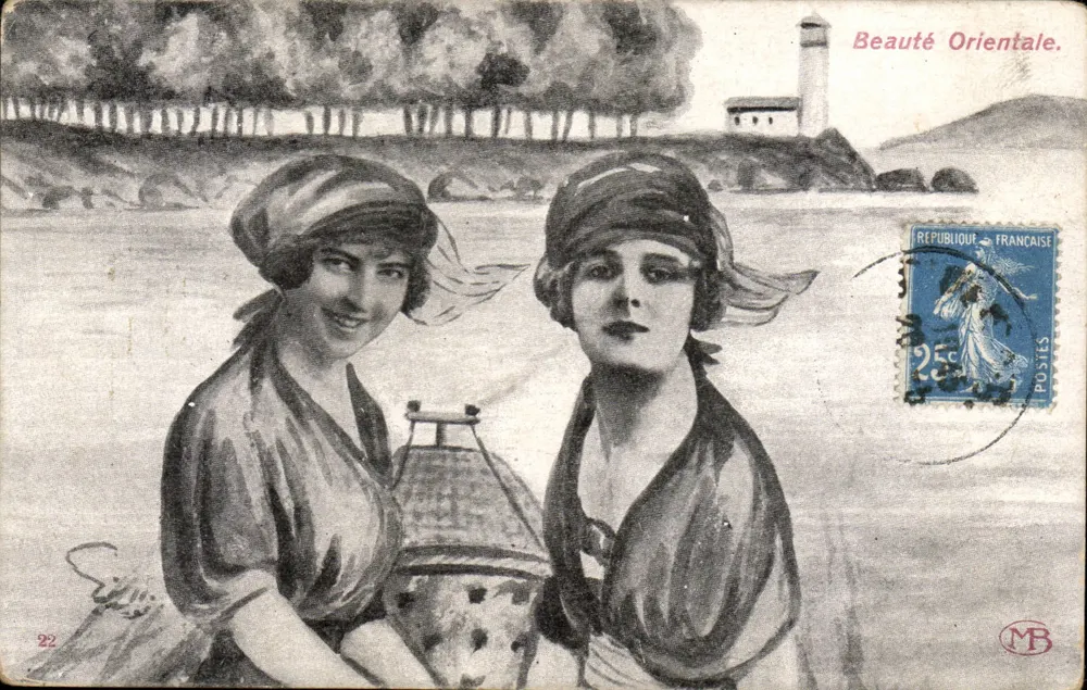 Dwie kobiety — Piękność Orientalna — wydawca MB, n°22 - Awers