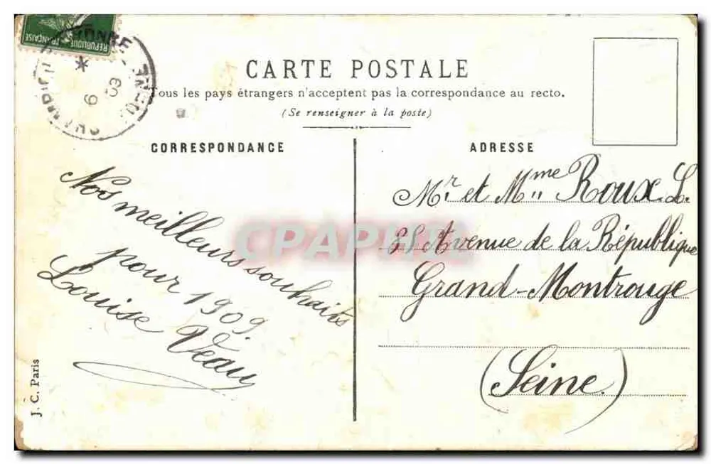 Bouquet de myosotis — 365 Jours de Bonheur — J.C. Paris - Verso