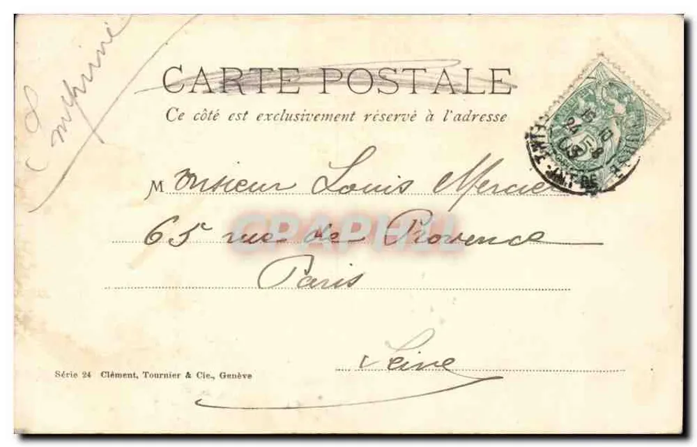 Scène maritime sous la lune — plusieurs voiliers et un petit bateau — éditeur K. Andreossi - Achterkant