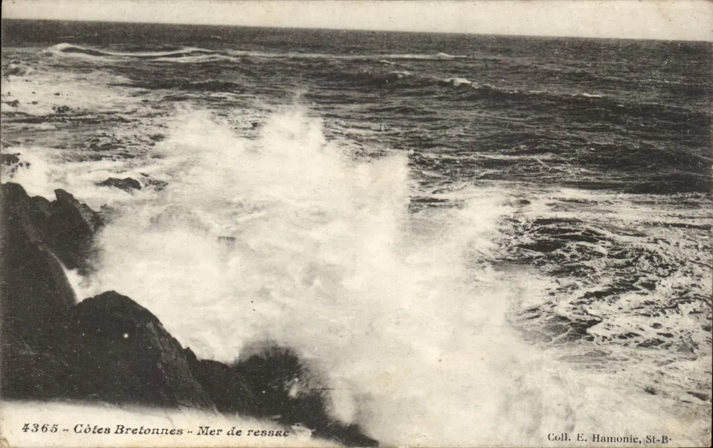 Côtes Bretonnes — Mar de ressaca — Coll. E. Hamonie, St-B. - Frente