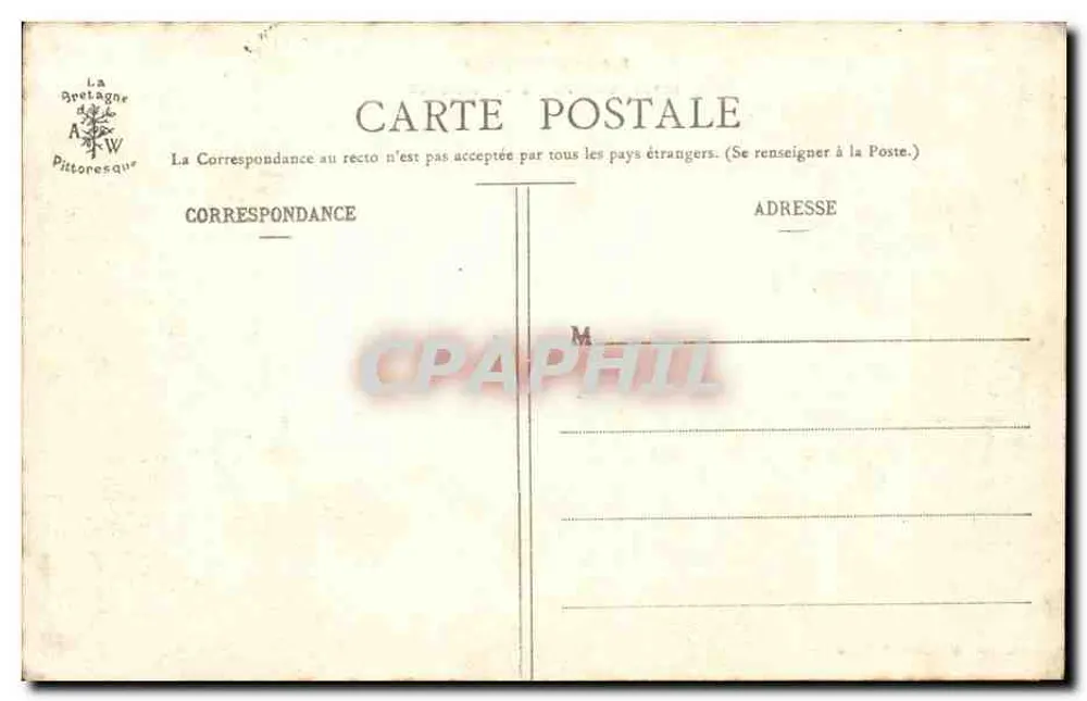 Ponta do Raz - Lado Sul — Coleção Artística da Bretanha, n°88, Coleção A. Waron, St-Brieuc - Verso