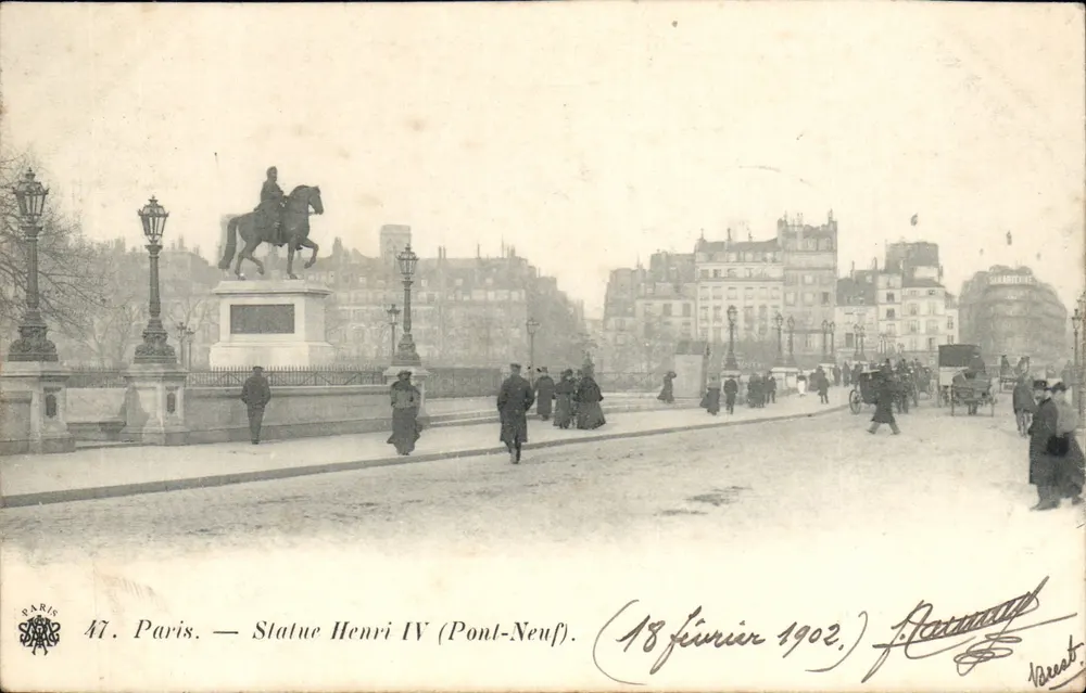Paris — Estátua de Henri IV (Pont-Neuf) — Paris, n°47 - Frente
