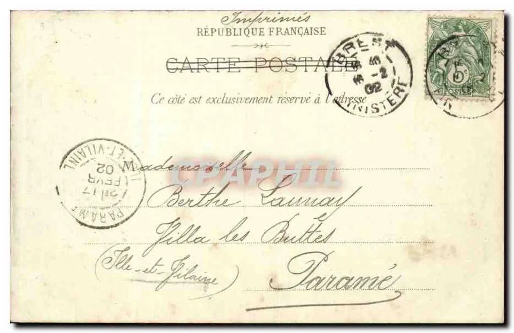 Paris — Fontaine de Carpaux — Imprimerie Parisienne n°35 - Verso