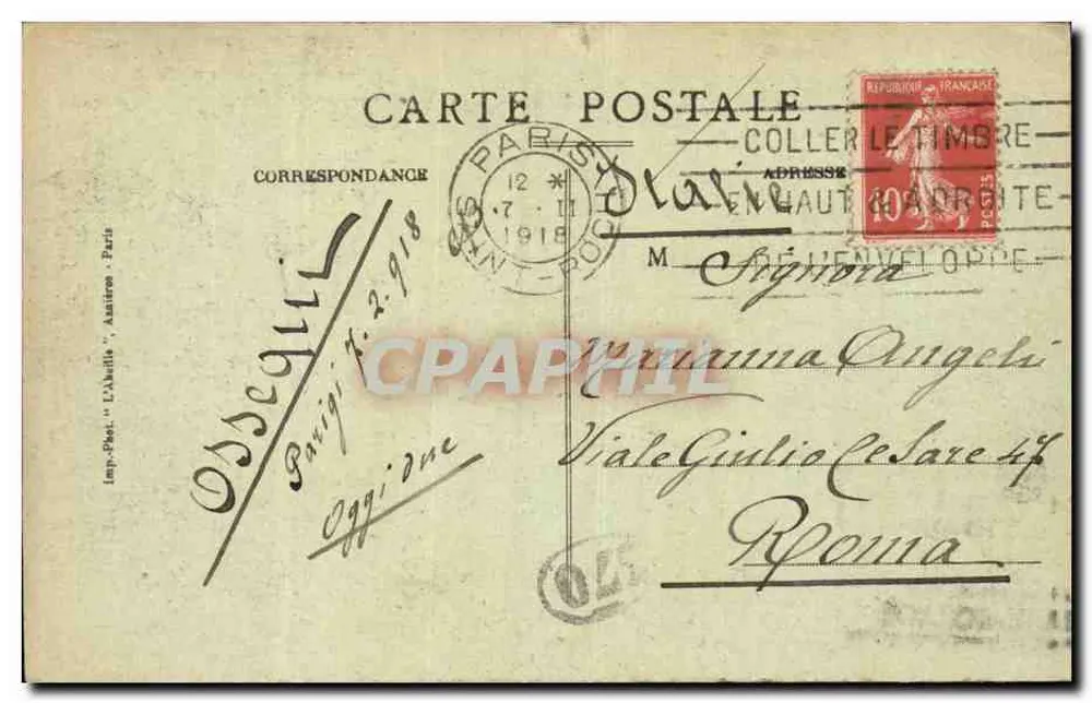 Paris — Bois de Boulogne — Das Schloss (Nordseite) — L’Abitille - Asnières - Rückseite