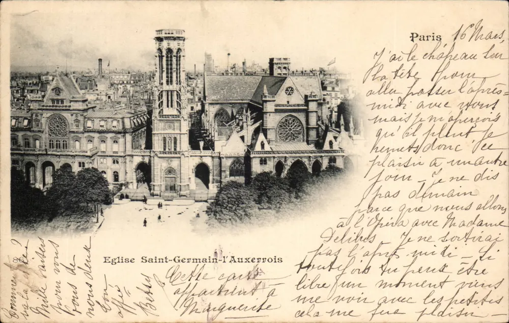 Chiesa di San Germain-l'Auxerrois — Parigi — editore sconosciuto - Recto