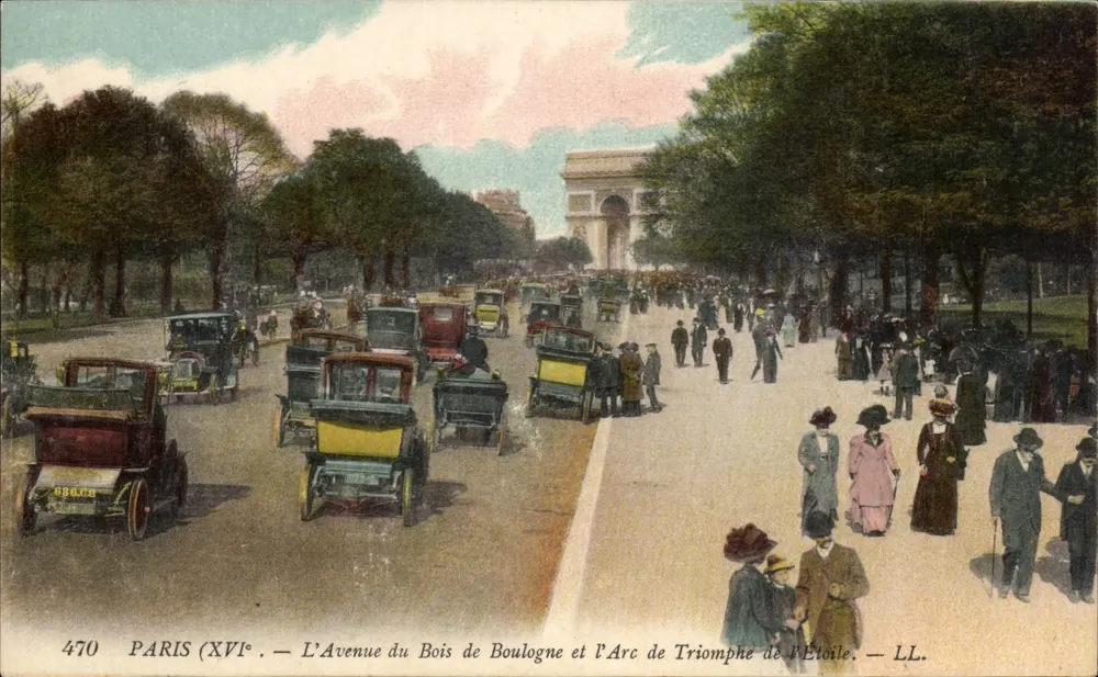 Paris (16.) — Avenue du Bois de Boulogne und Arc de Triomphe de l'Étoile — LL. - Vorderseite