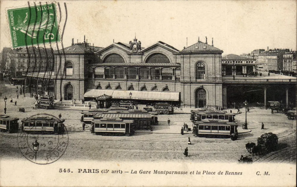 Paris (15. Arrondissement) — Bahnhof Montparnasse und Place de Rennes — C. M. - Vorderseite
