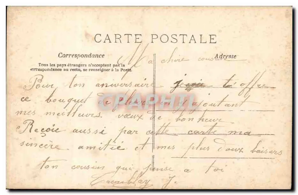 Frau mit Rosenstrauß — Paris — Verlag PARIS Nr. 865 - Rückseite