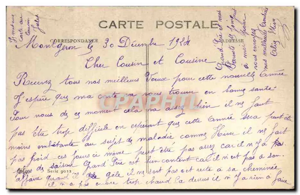 Horseshoe et gui — Bonne Année — République Française - Verso