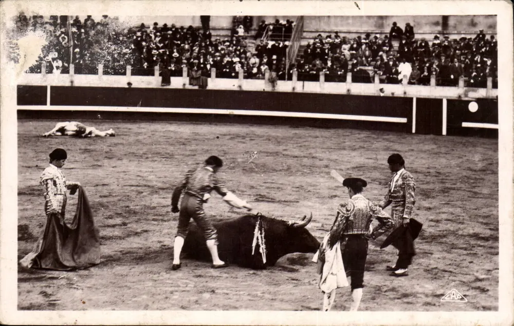 Corrida de touros — O golpe de misericórdia — 'Real-Photo' C.A. P. Strasbourg n°9 - Frente