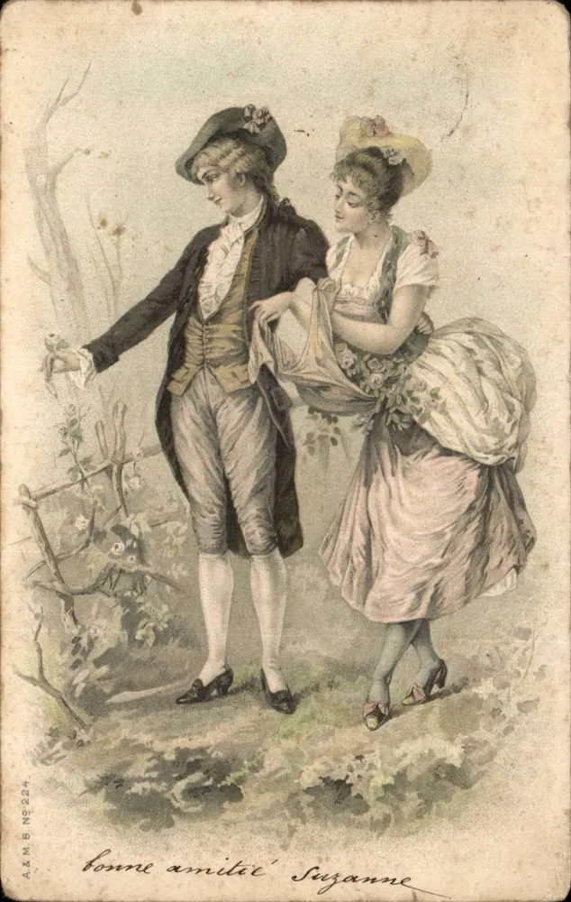 Junges Paar in historischem Kleid — A.Z.M.B. N° 6224 — A.Z.M.B. - Vorderseite