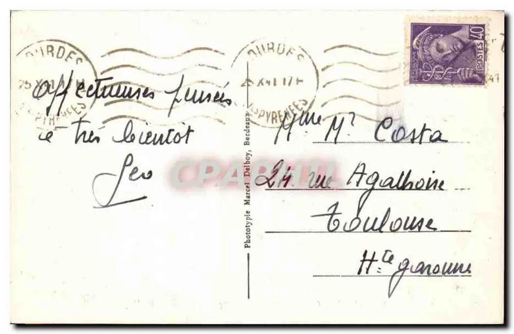 Lourdes (Htes-Pyr.) — A Basílica e o Gave — M.D. — N°13 - Verso