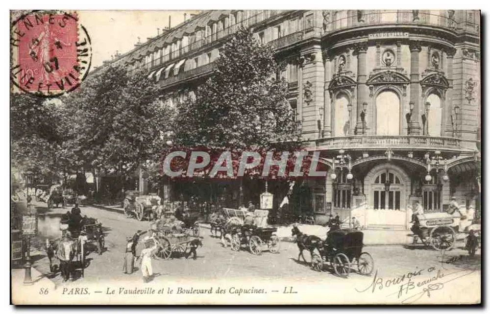Paris — O Vaudeville e o Boulevard des Capucines — LL - Frente