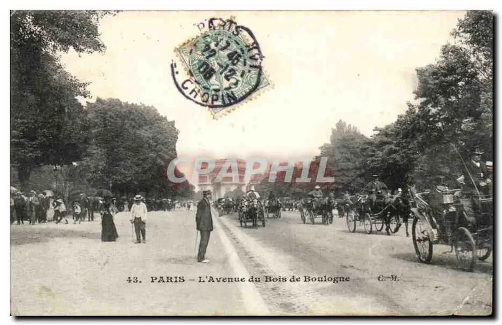 PARIS — Die Avenue du Bois de Boulogne — C.M. n°43 - Vorderseite