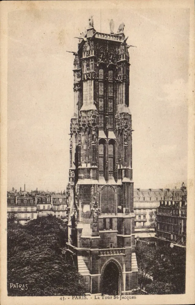 Paris - A Torre St-Jacques — editor Patras, n° 43 - Frente