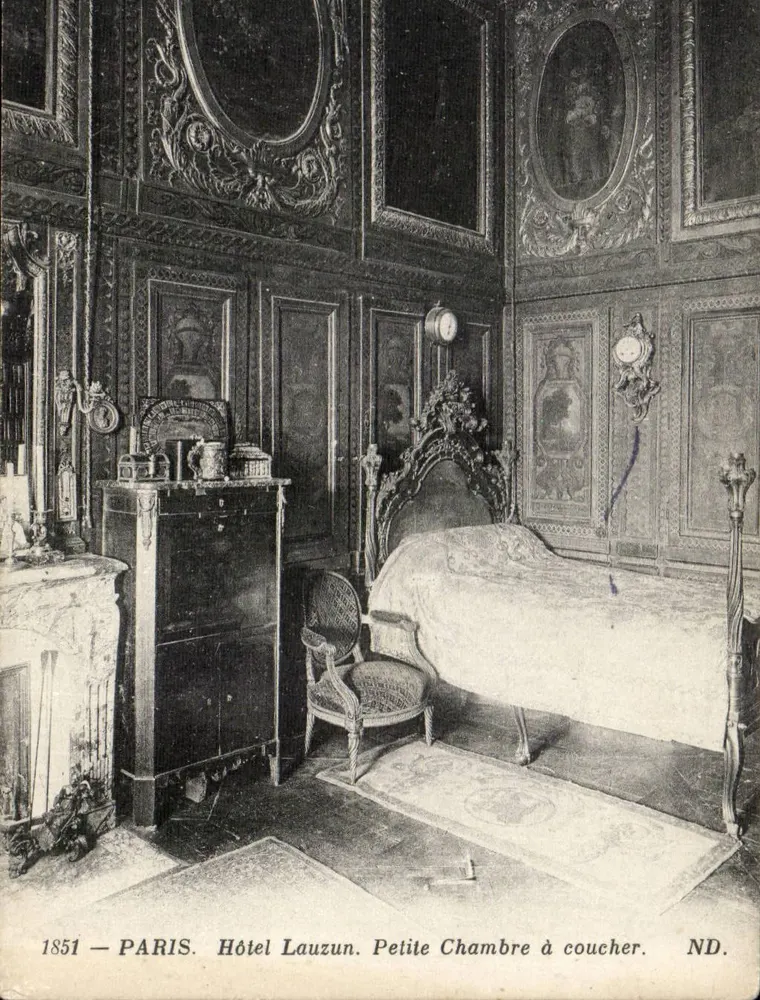 Paris — Hotel Lauzun. Kleines Schlafzimmer — ND. - Vorderseite