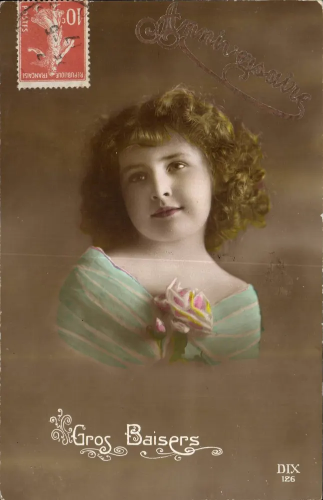Junge Frau — Portrait — Gros Baisers, Serie DIX 126 - Vorderseite